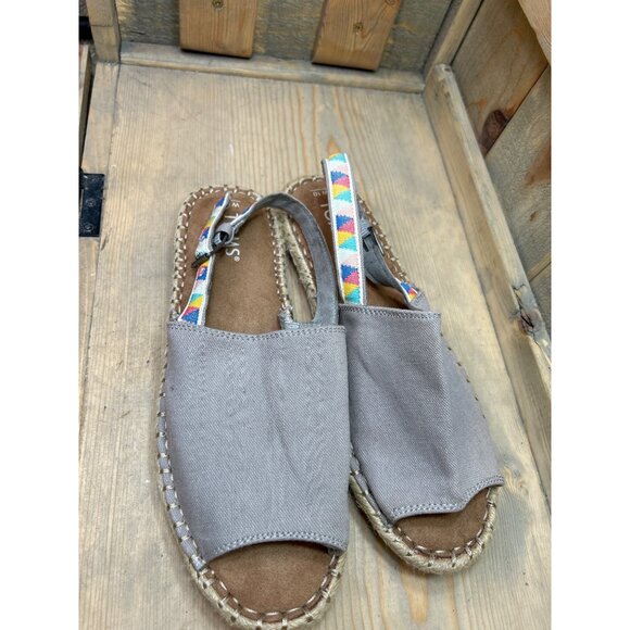 Toms Womens Size 10 Espadrille Sandals With Adjustable Strap & Multicolor Patter - Picture 2 of 6